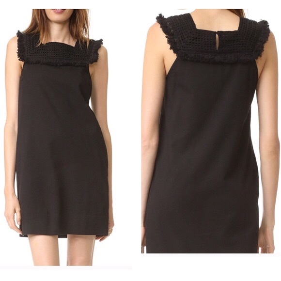 MADEWELL Black Sundream Crochet Fringe Shift Dress - Picture 2 of 7